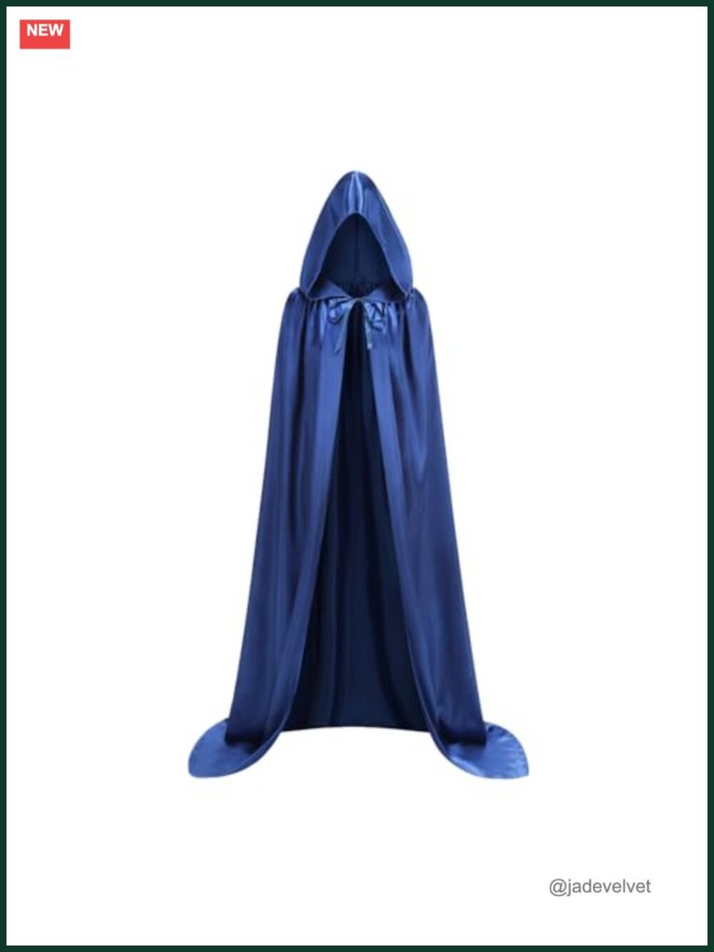 Hooded Satin Cloak Long Cape Lace Up Collar Cosplay Halloween